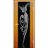 Дверь ДО "Стиль Фиеста" (черное) с рисунком Жар-Птица. Челябинск