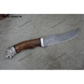 Охотничий нож Н5-Тифлис из контрастного дамаска, литье Медведь. Челябинск