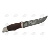 Нож подарочный Н5- «Тифлис» из дамаска, орех, латунь в никеле, литье «Медведь». Челябинск