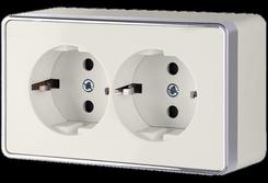 WL15-02-03  Розетка двойная с заземлением слоновая кость. Челябинск