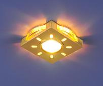 Встраиваемый светильник со светодиодами1051 золото / желтая подсветка  (GD/YL/Led). Челябинск
