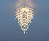 Встраиваемый потолочный светильник2010  хром/прозрачный/голубой  (СH/Clear/BL). Челябинск