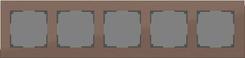 Рамка на 5 постов WL11-Frame-05 Коричневый алюминий. Челябинск