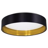 Светодиодный светильник потолочный MASERLO, 18W (LED), ?405, белый/текстиль, черный, золотой. Челябинск
