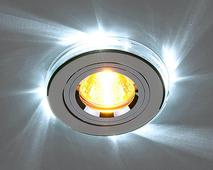 Точечный светильник со светодиодной подсветкой. Оптовая продажа.2060/2 SL/LED/WH (хром / белый). Челябинск