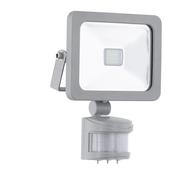 Уличный светодиодный светильник настенный FAEDO 1 с датчиком движ., 10W (LED), 130х190,  алюминий, серебряный/стекло. Челябинск