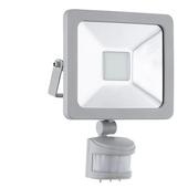 Уличный светодиодный светильник настенный FAEDO 1 с датчиком движ., 20W (LED), 160х220,  алюминий, серебряный/стекло. Челябинск